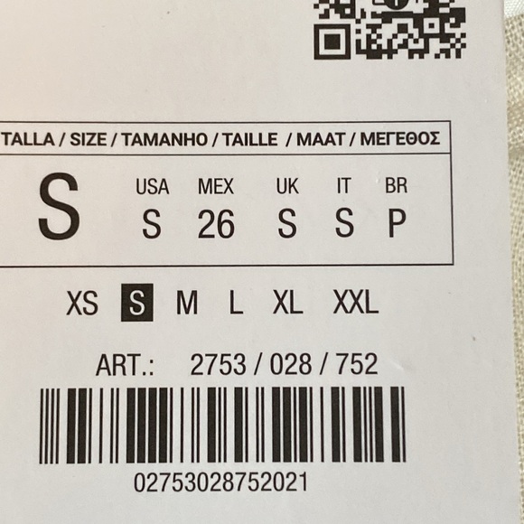 NWT. Zara Beige Linen Blend Belted Straight Leg Braided Belt Pants. Size S. - Picture 9 of 12